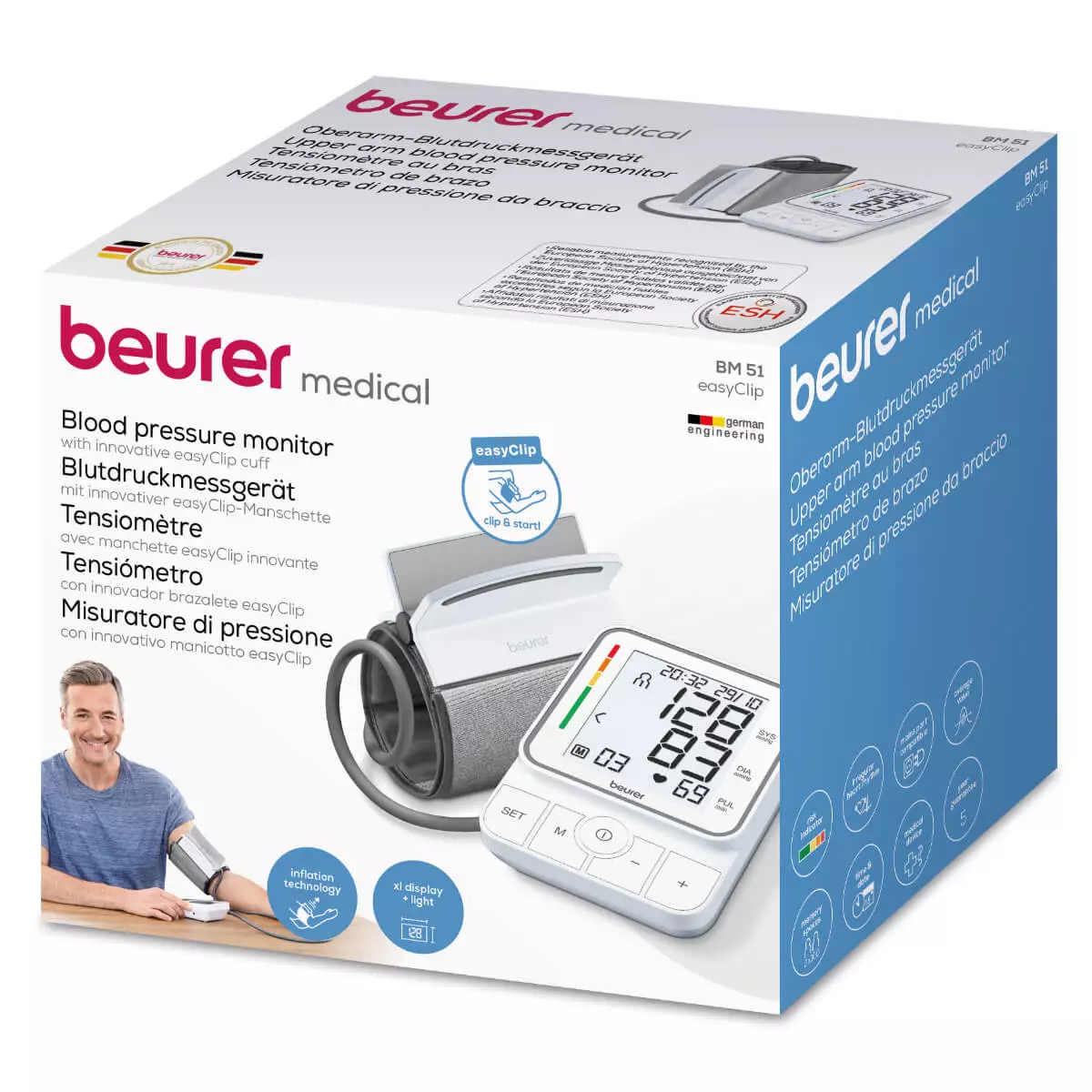 Beurer Oberarm-Blutdruckmessgerät BM 51 easyClip