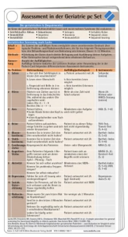 Börm Bruckmeier Assessment in der Geriatrie pocketcard Set