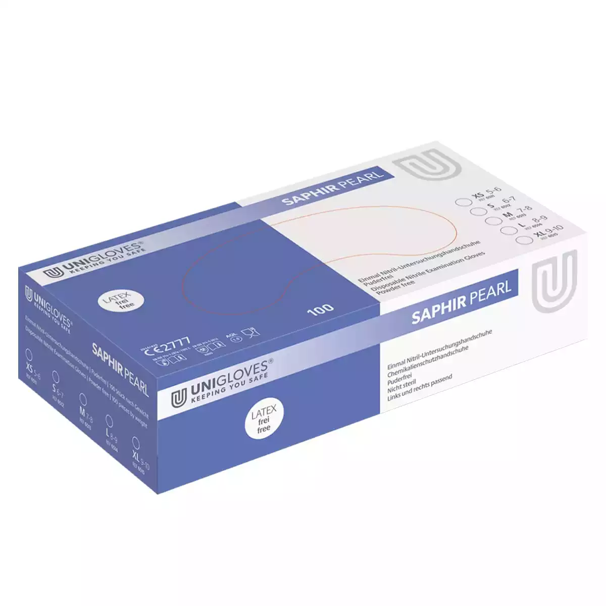UNIGLOVES Pearl Puderfreie Nitril Handschuhe