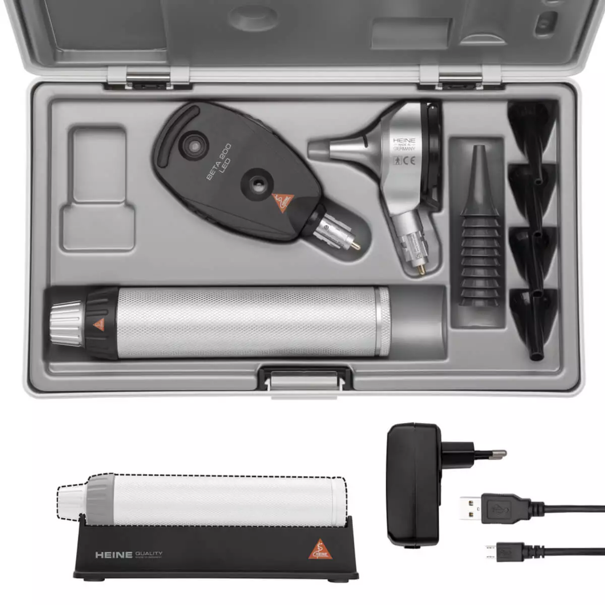 HEINE Optotechnik HEINE BETA 400 LED F.O. Otoskop & BETA 200 LED Ophthalmoskop im Set