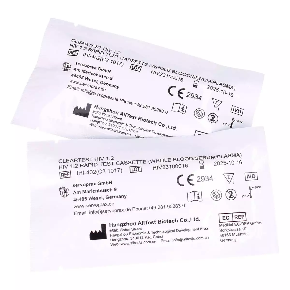 servoprax Cleartest HIV 1.2 Kassettenschnelltest