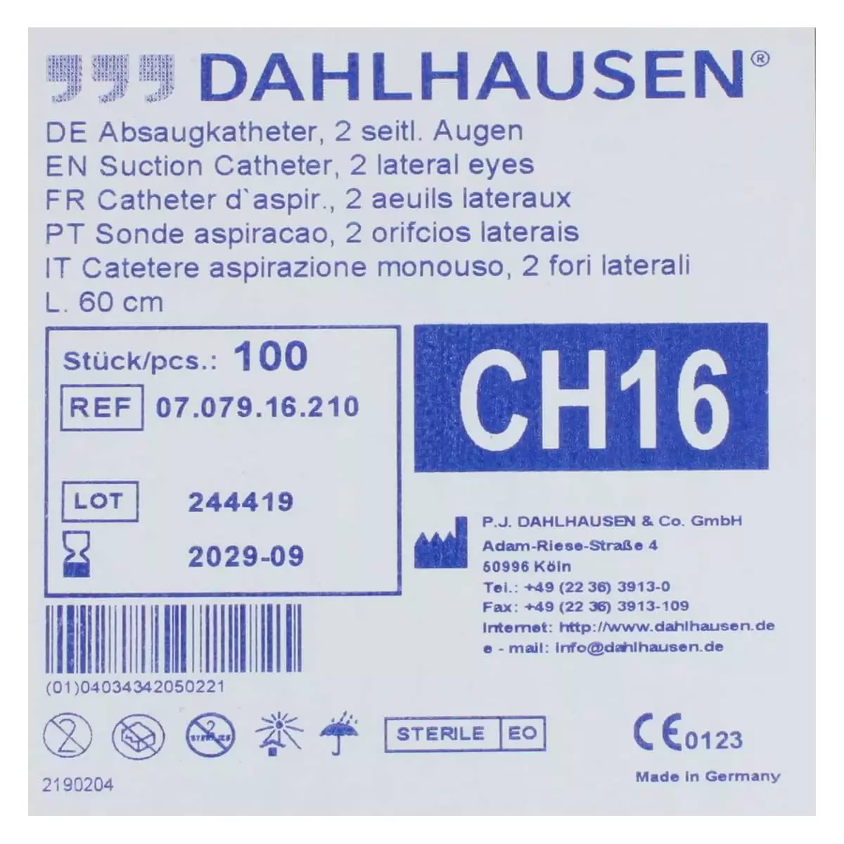 Dahlhausen Absaugkatheter Standard 60 cm Dahlhausen Absaugkatheter Standard 60 cm