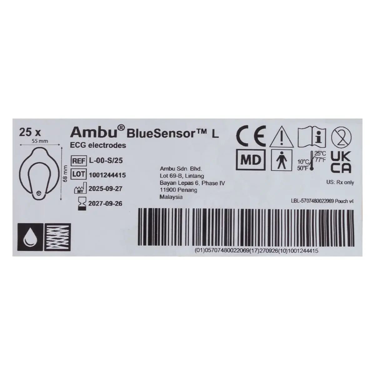 Ambu BlueSensor L-00-S/25 Einweg-EKG-Elektroden Ambu BlueSensor L-00-S/25 Einweg-EKG-Elektroden