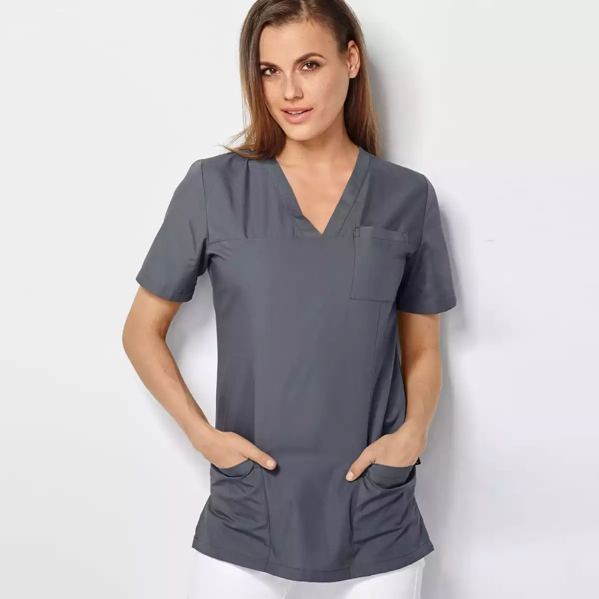 7days Damen-Schlupfkasack Roma mit V-Ausschnitt