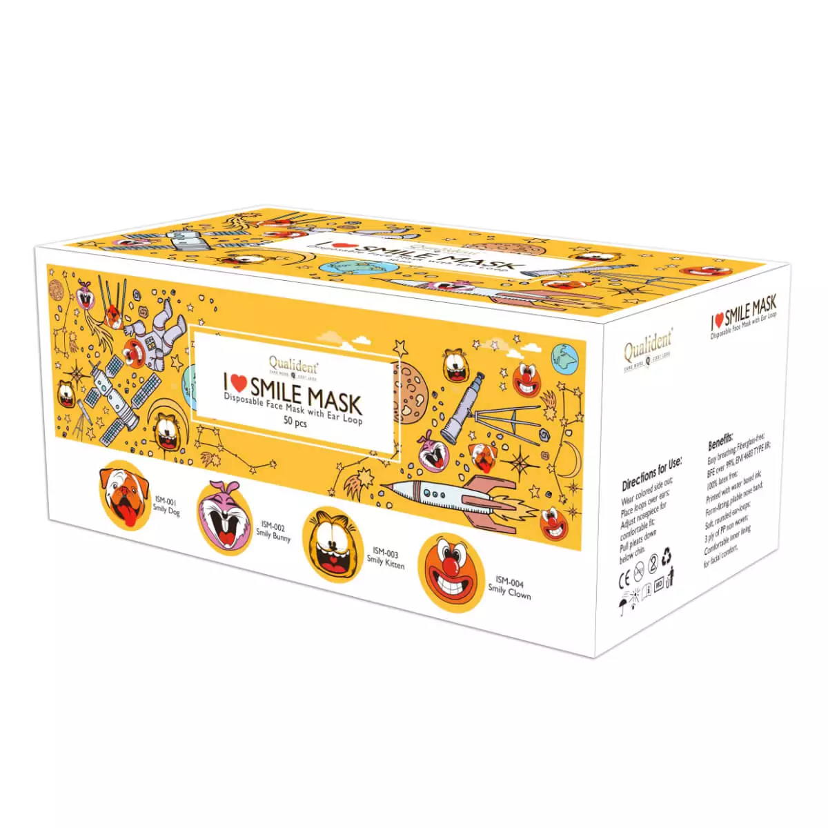 Qualident Medizinische Schutzmaske Typ IIR mit Fashion Style Print