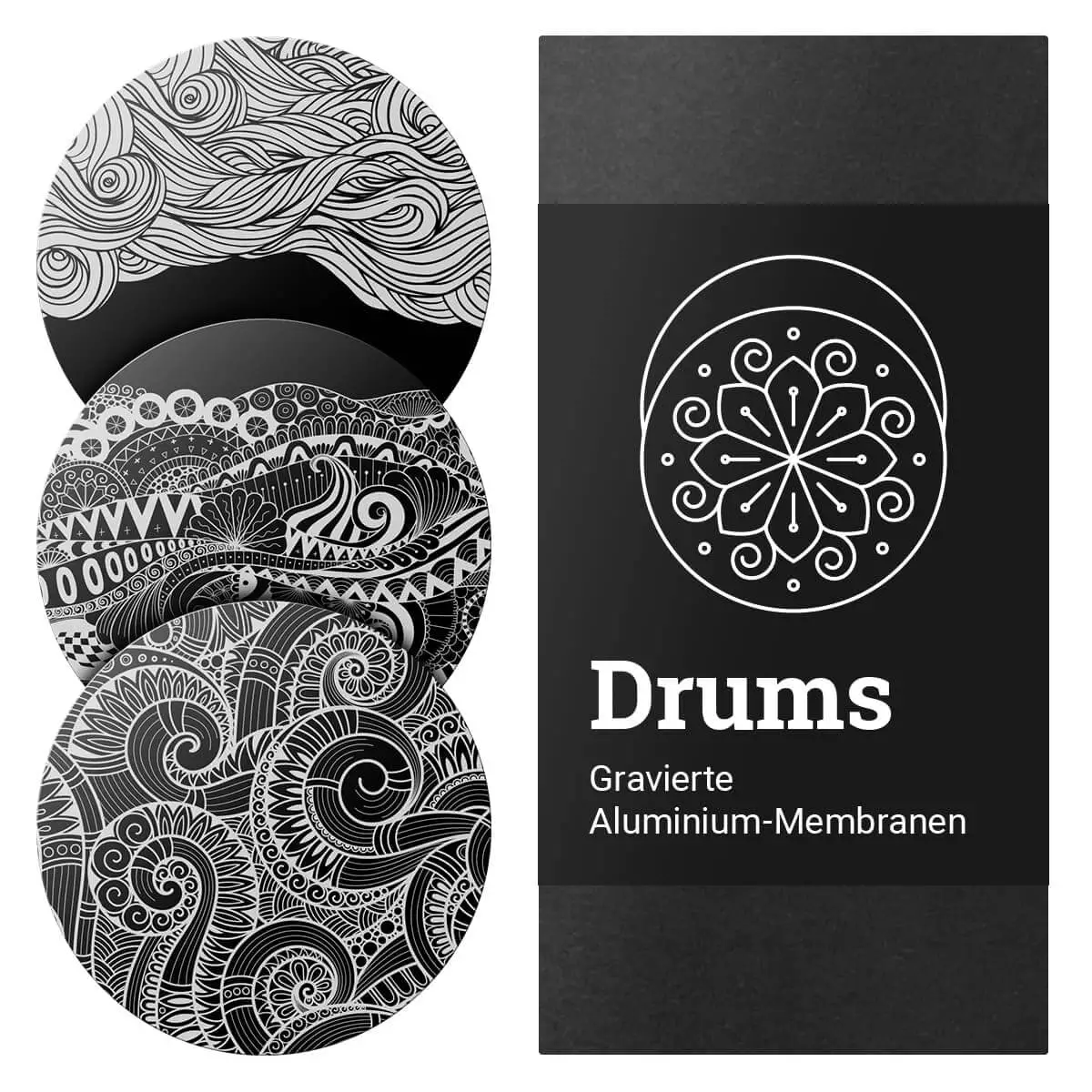DocCheck Thïngs Gravierte Alu-Membransets "Drums"