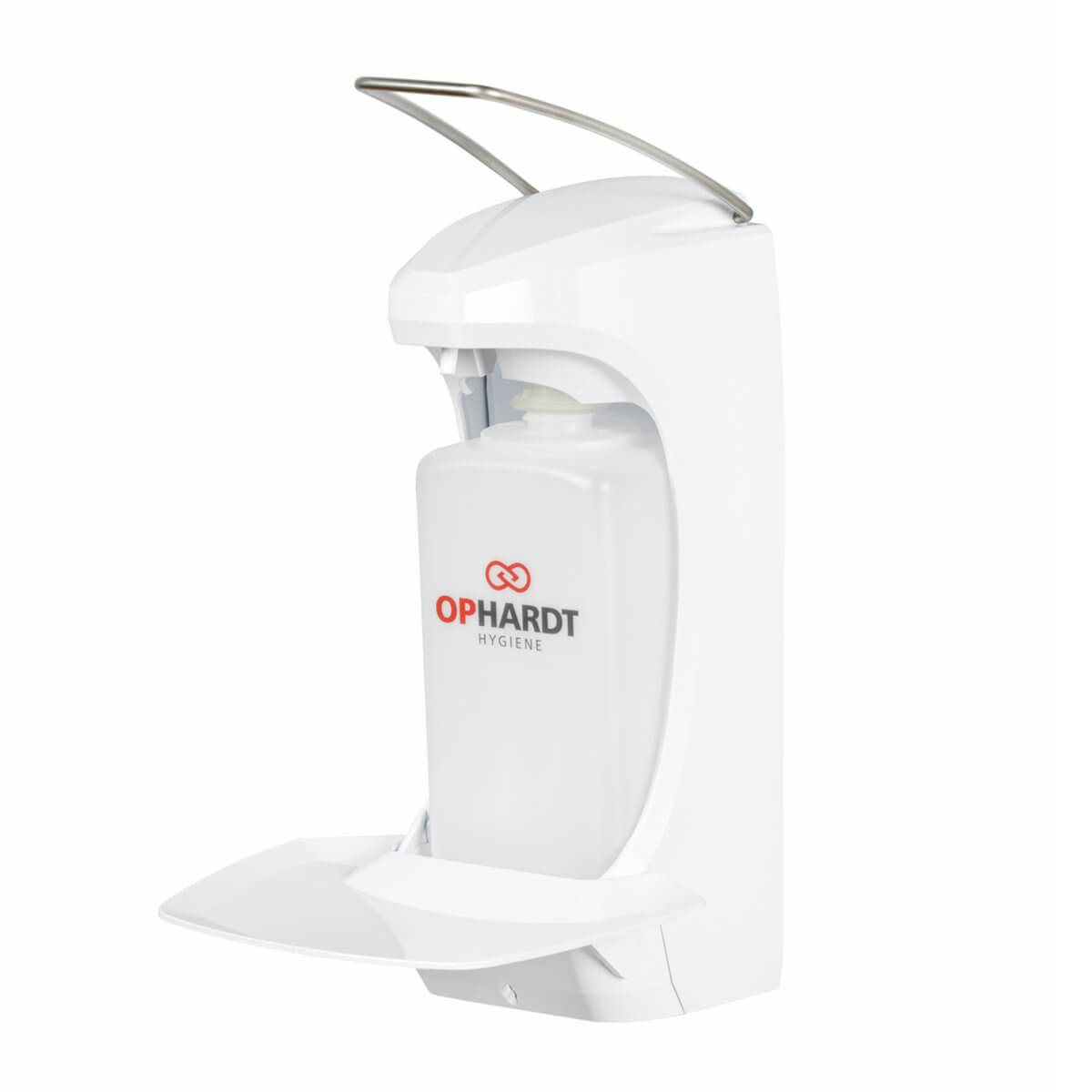 OPHARDT RX 10 M Manueller Wandspender mit weißer Abtropfschale OPHARDT RX 10 M Manueller Wandspender mit weißer Abtropfschale