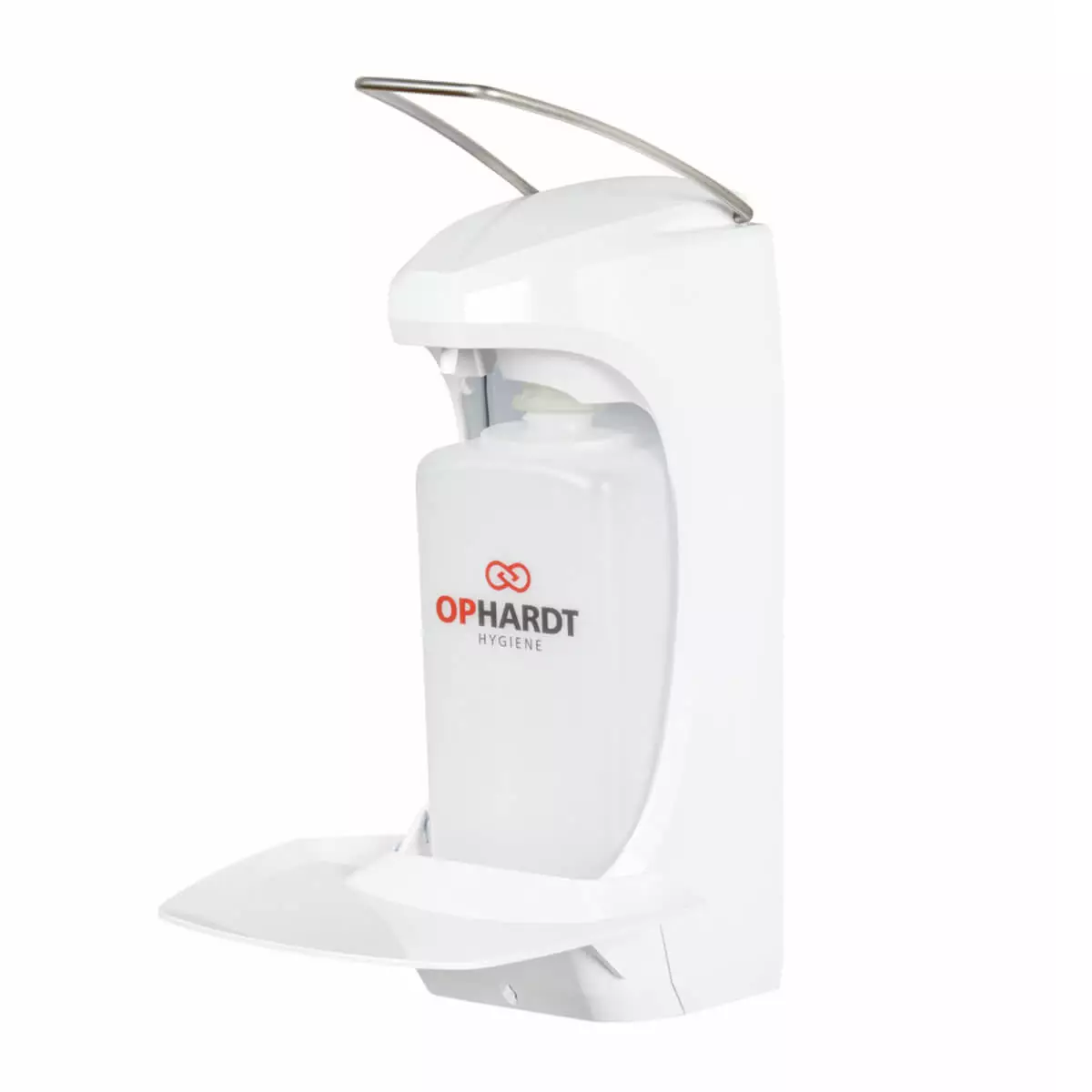 OPHARDT RX 10 M Manueller Wandspender mit weißer Abtropfschale