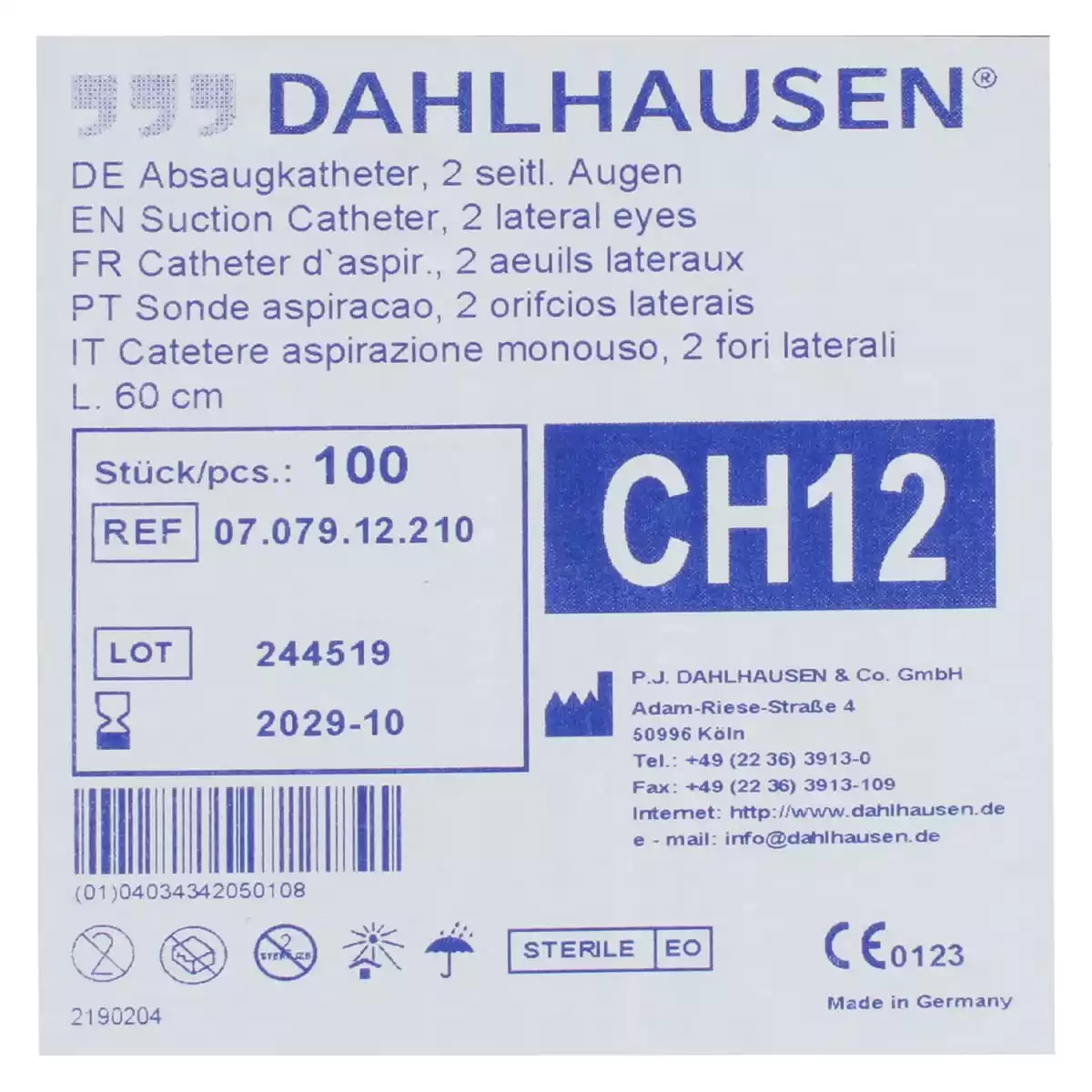 Dahlhausen Absaugkatheter Standard 60 cm