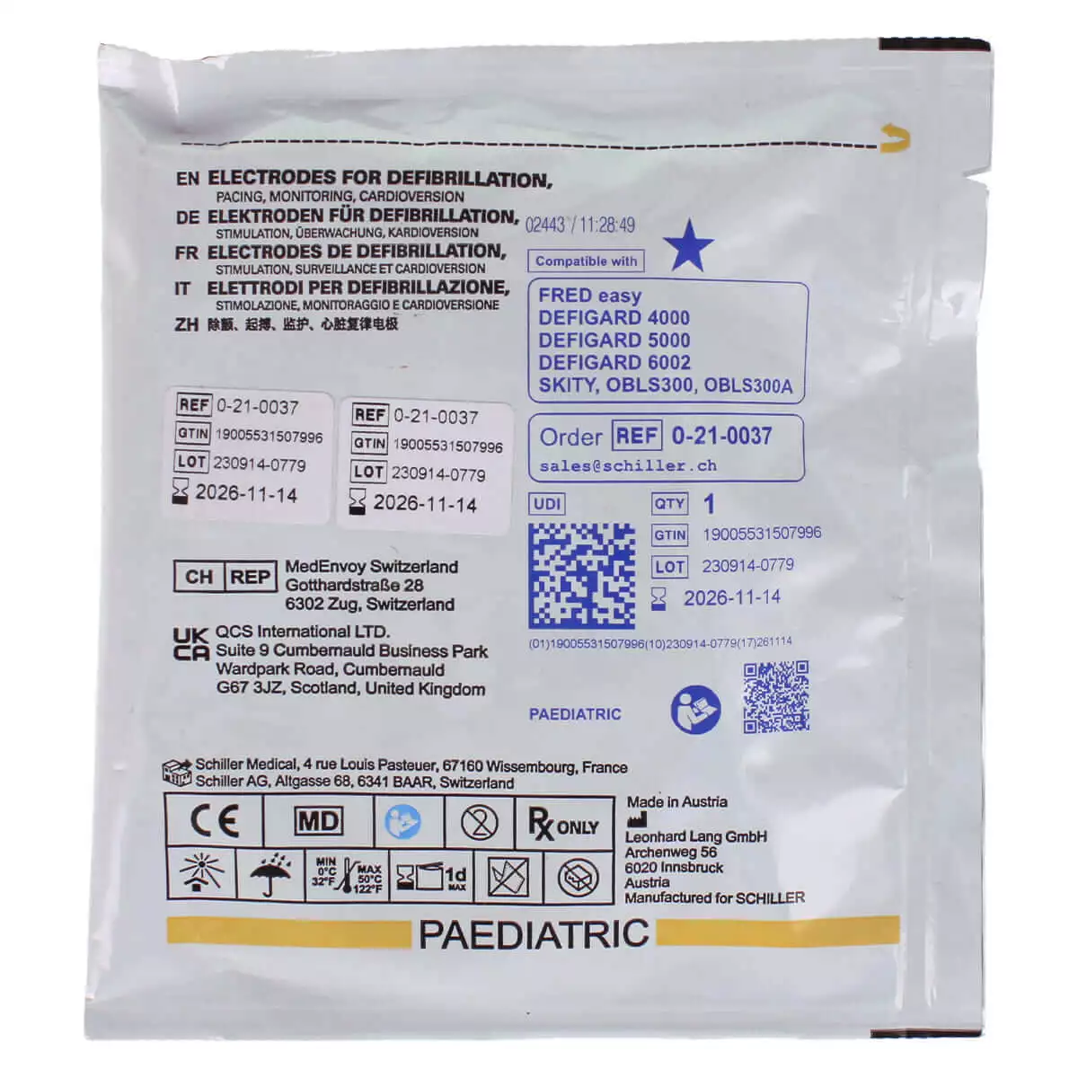 SCHILLER Elektroden für FRED easy Defibrillator SCHILLER Elektroden für FRED easy Defibrillator