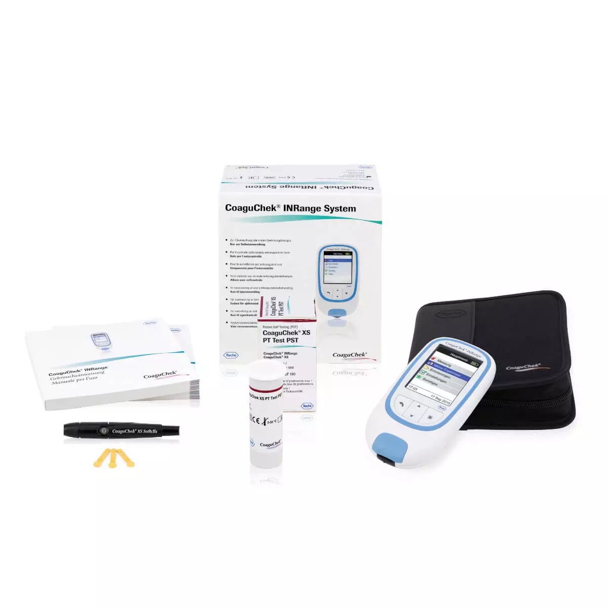 Roche CoaguChek INRange Analysegerät mit Systemtasche