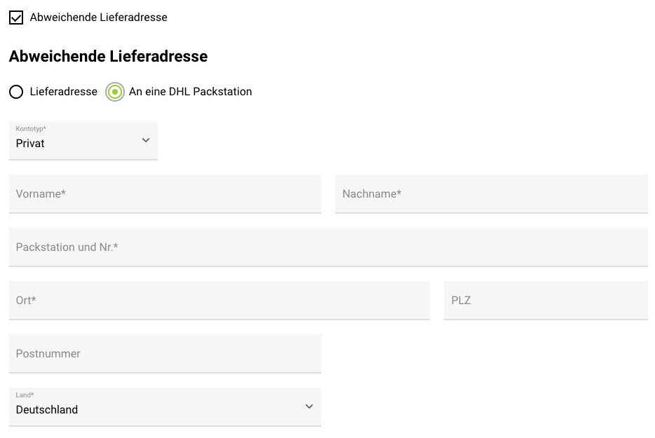 Lieferung Packstation