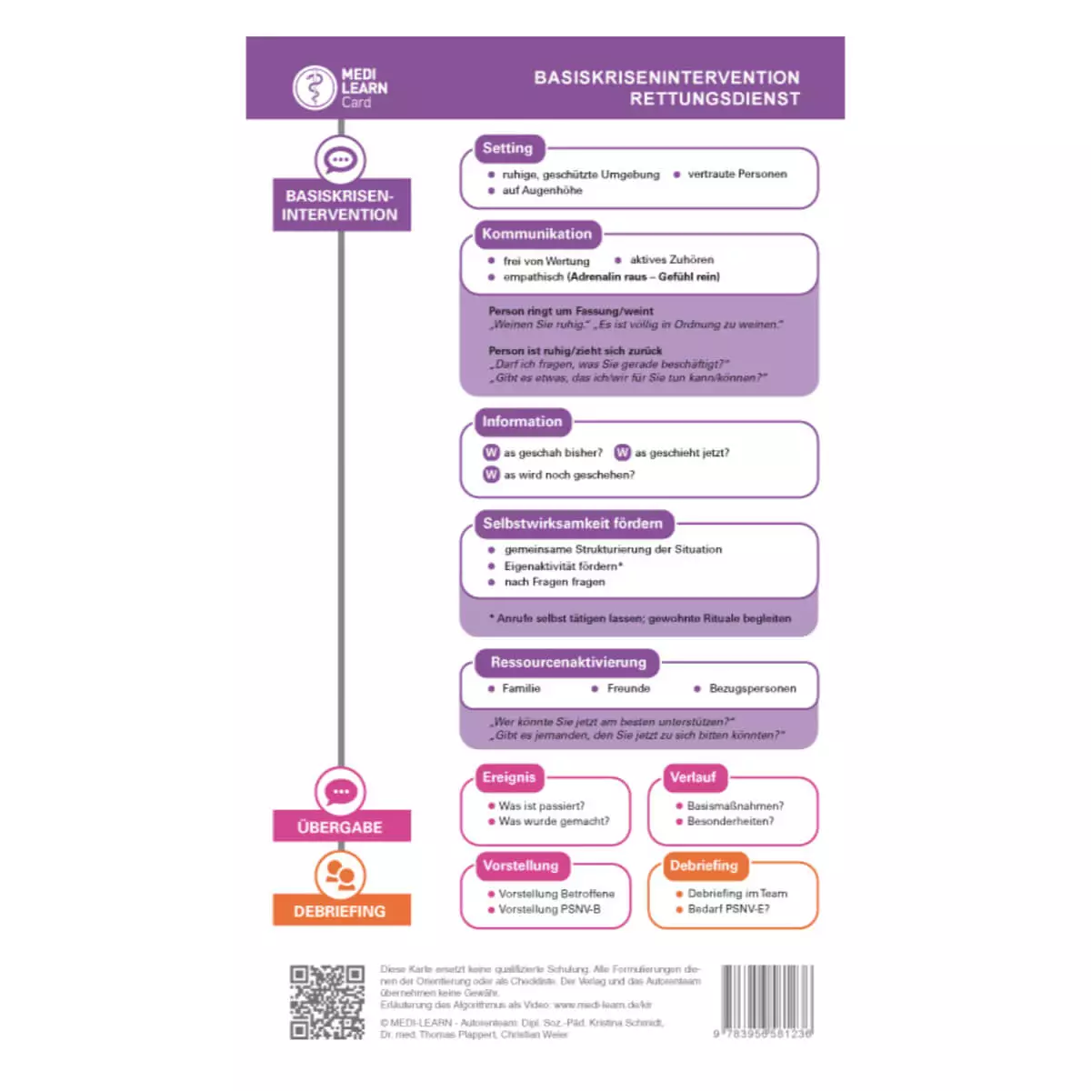 MEDI-LEARN Basiskrisenintervention Rettungsdienst Taschenkarte