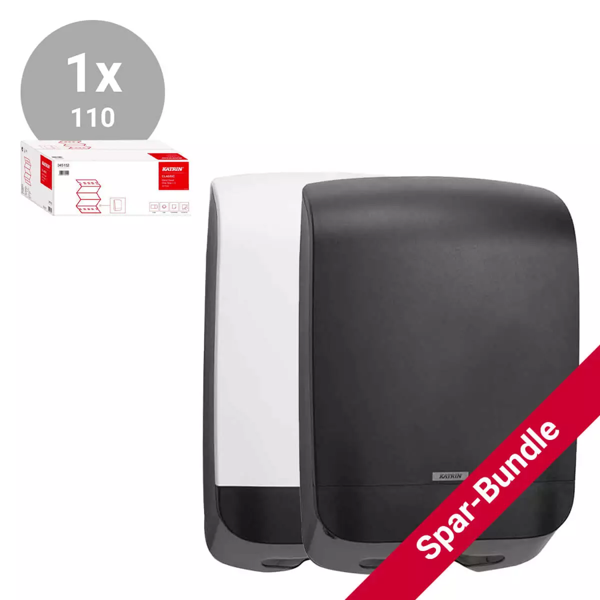 Katrin Spar-Bundle: Inclusive Handtuchspender M + Papierhandtücher One stop M