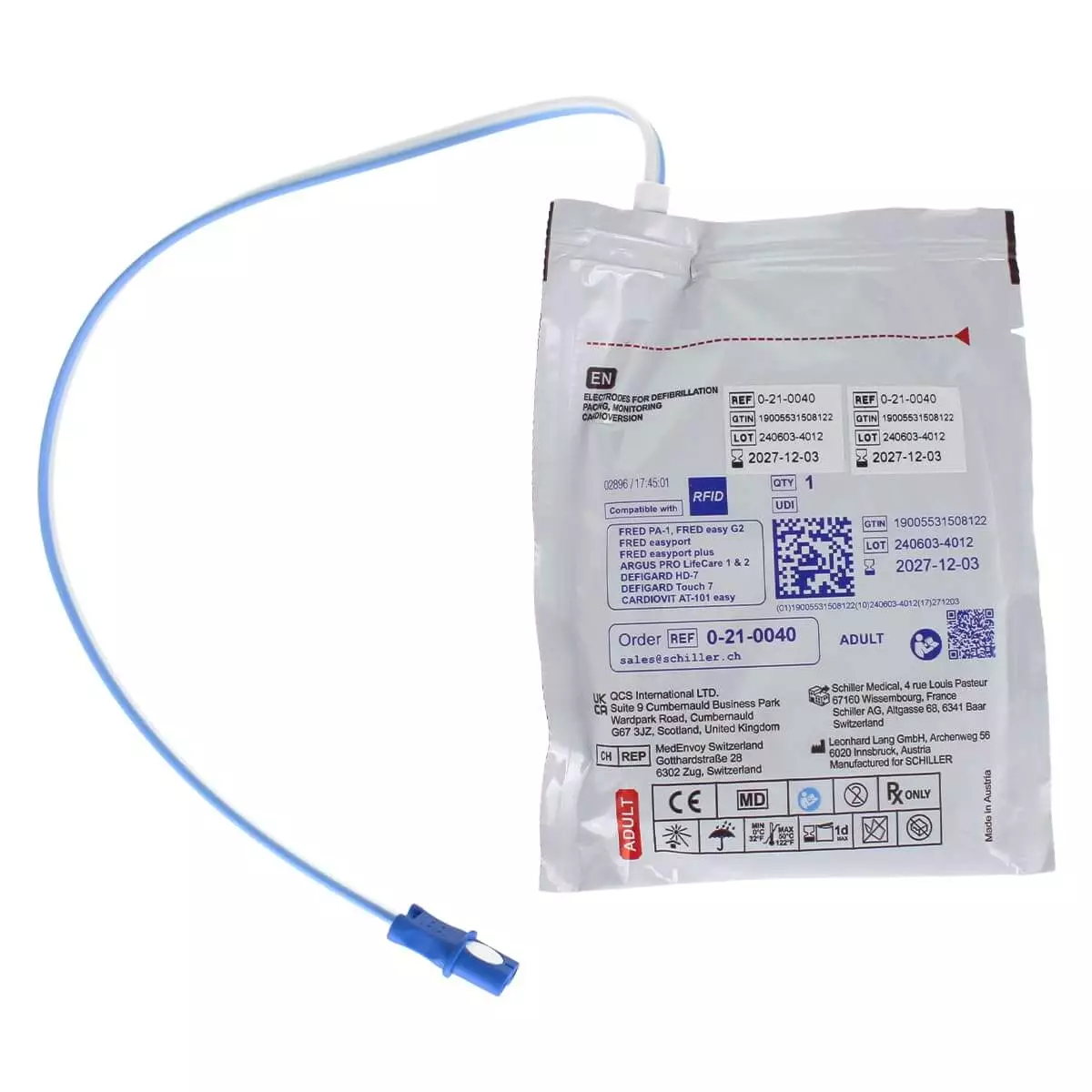 SCHILLER Elektroden für FRED easyport, easyport plus & PA-1 Defibrillator