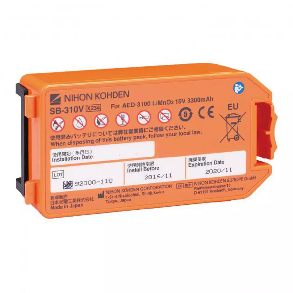 Nihon Kohden Cardiolife AED-3100 Langzeit-Einwegbatterie