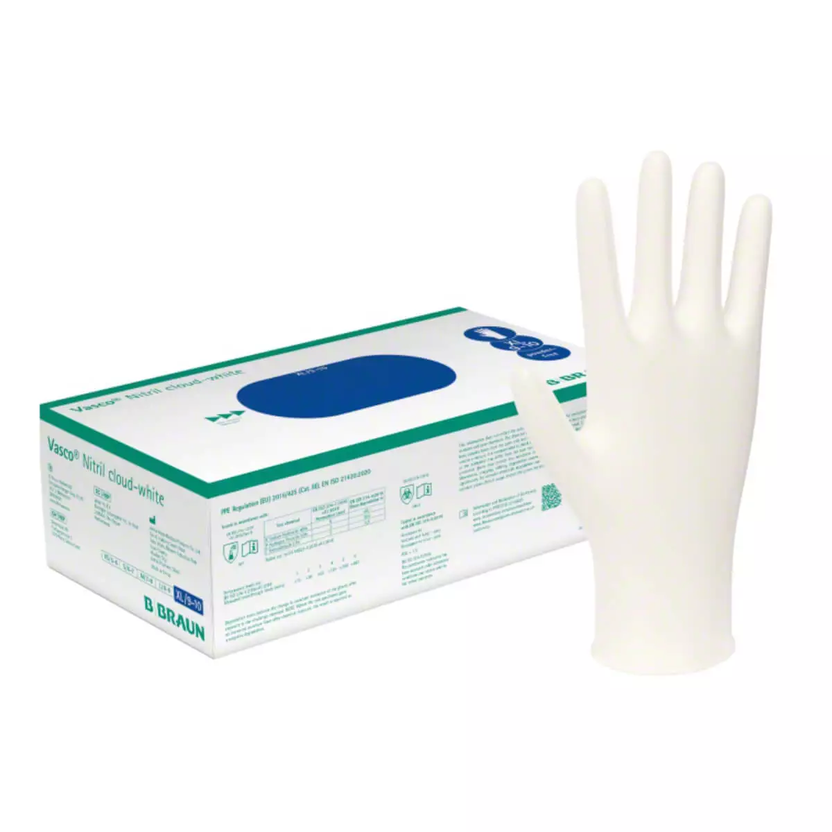 B. Braun Vasco Nitril cloud-white Untersuchungshandschuhe