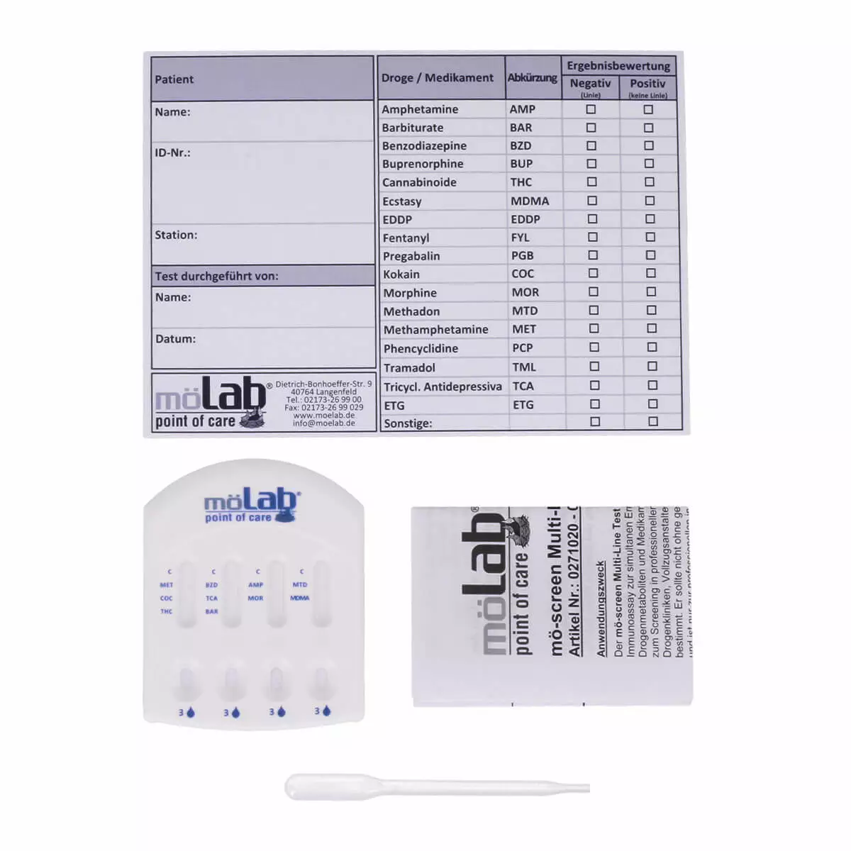 möLab Multi-Line Urin Drogentest