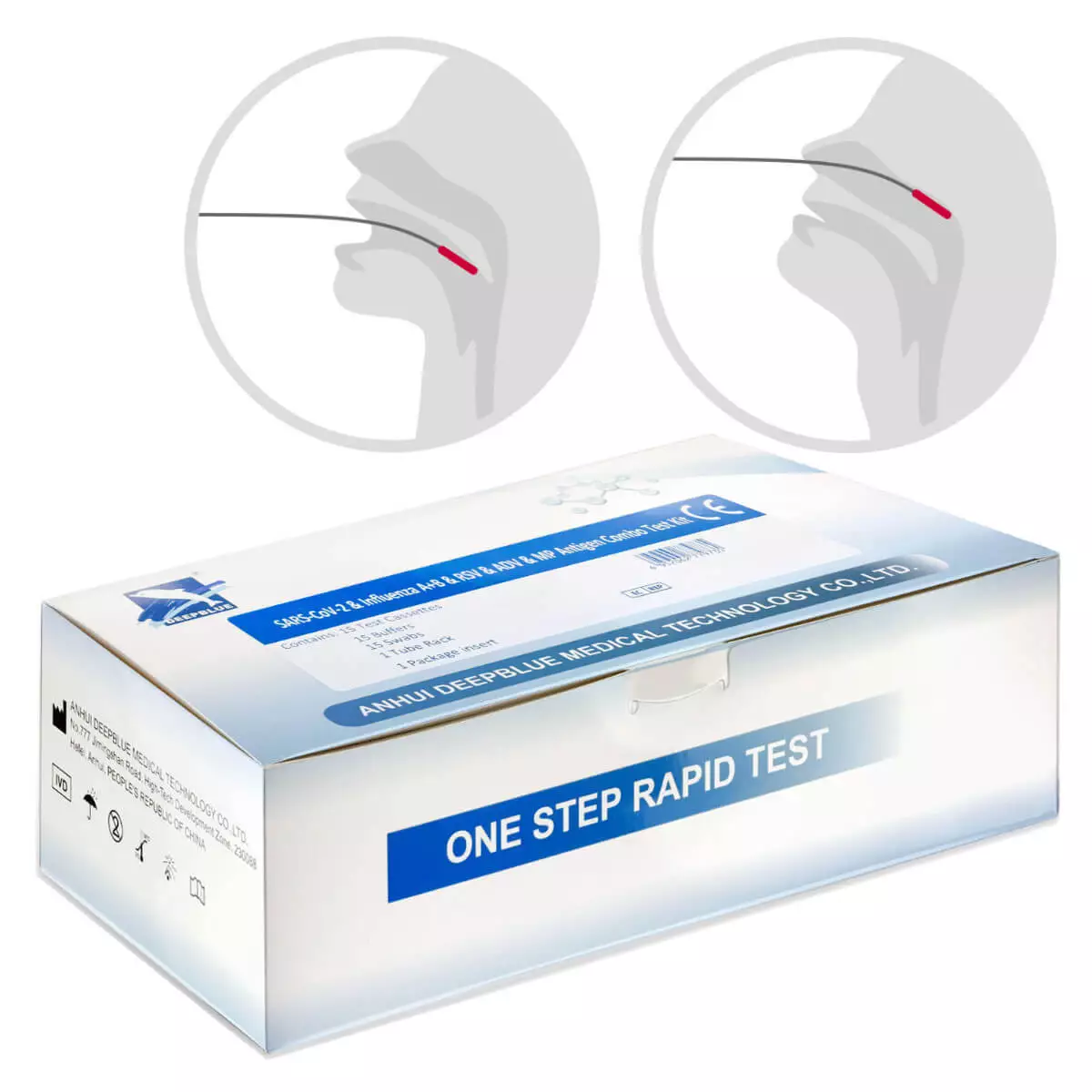 Deepblue SARS-CoV-2, Influenza A/B, RSV, ADV & MP 6-in-1 Antigen-Combo