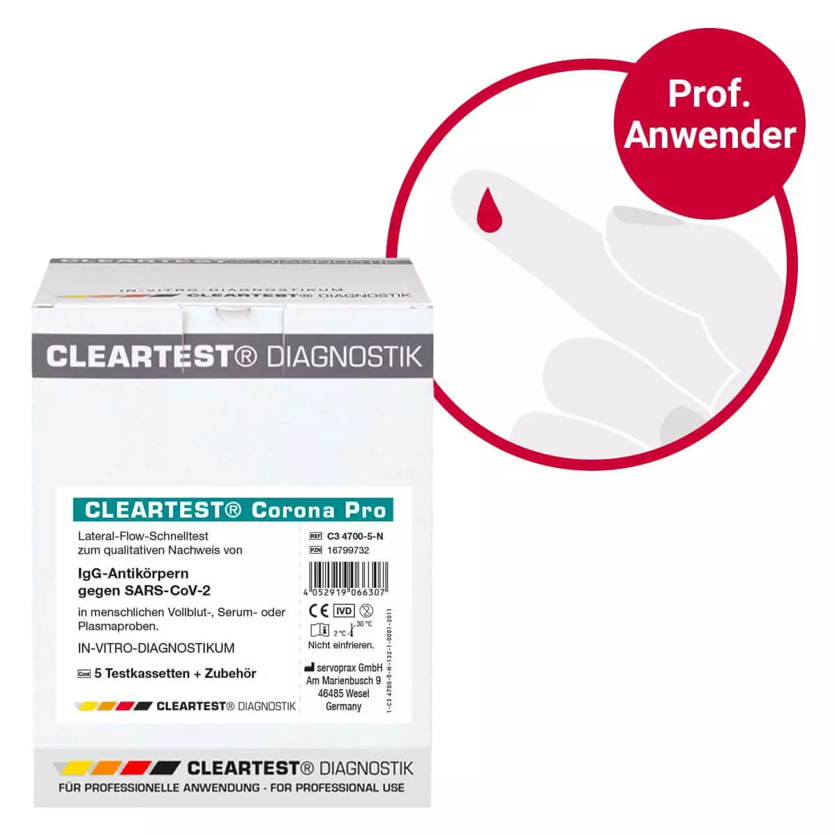 servoprax Cleartest Corona Pro IgG-Schnelltest servoprax Cleartest Corona Pro IgG-Schnelltest