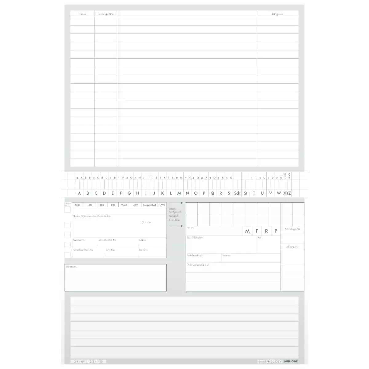 MED+ORG Alphasafe Karteikarten