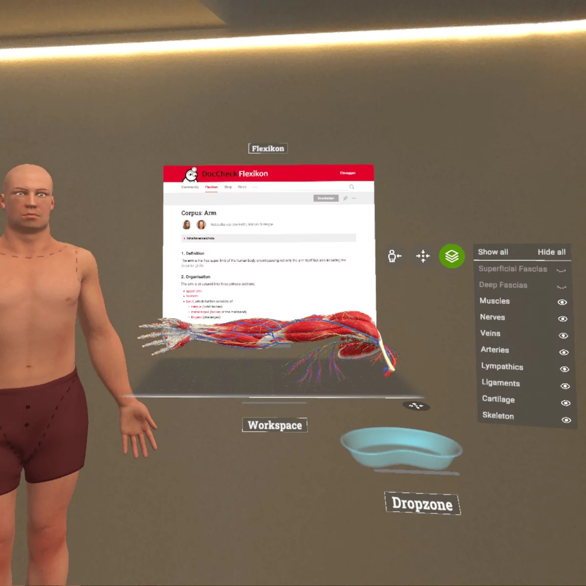 DocCheck Thïngs Mixed-Reality Anatomie-App "Corpus" für Meta Quest 3/3S DocCheck Thïngs Mixed-Reality Anatomie-App "Corpus" für Meta Quest 3/3S