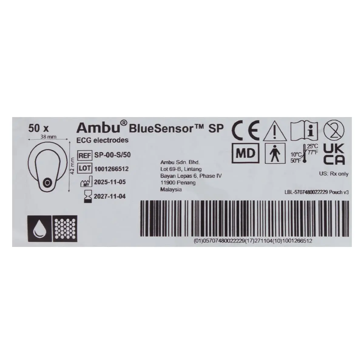 Ambu BlueSensor SP-00-S/50 Einweg-EKG-Elektroden