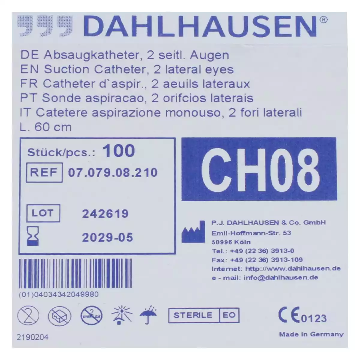 Dahlhausen Absaugkatheter Standard 60 cm Dahlhausen Absaugkatheter Standard 60 cm