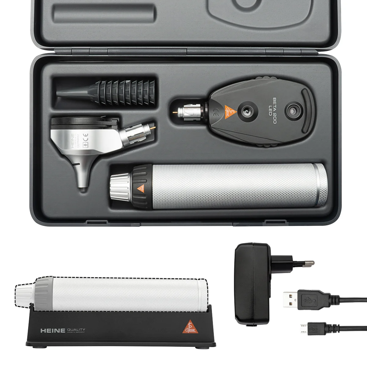 HEINE Optotechnik HEINE BETA 200 LED F.O. Otoskop & BETA 200 LED Ophthalmoskop im Set