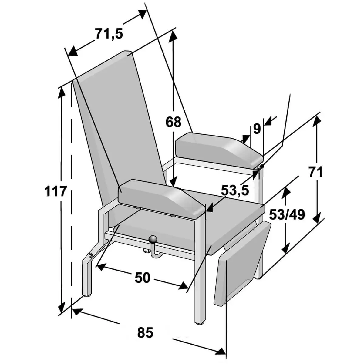 SIMPEX Haemo-Flexa Cuneo Mobil Blutentnahmestuhl