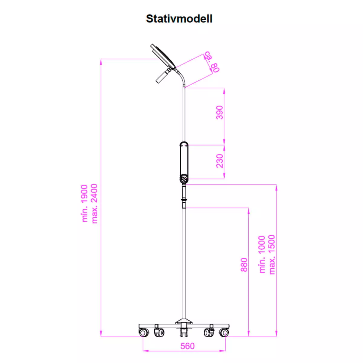 Dr. Mach LED 115 Untersuchungsleuchte Stativmodell