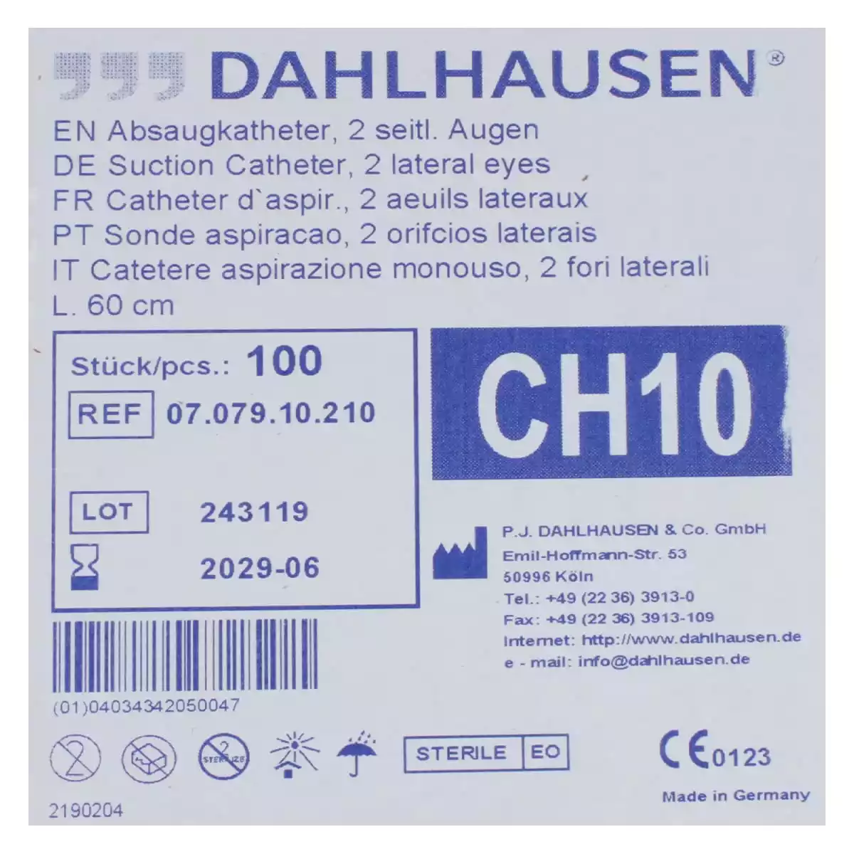 Dahlhausen Absaugkatheter Standard 60 cm