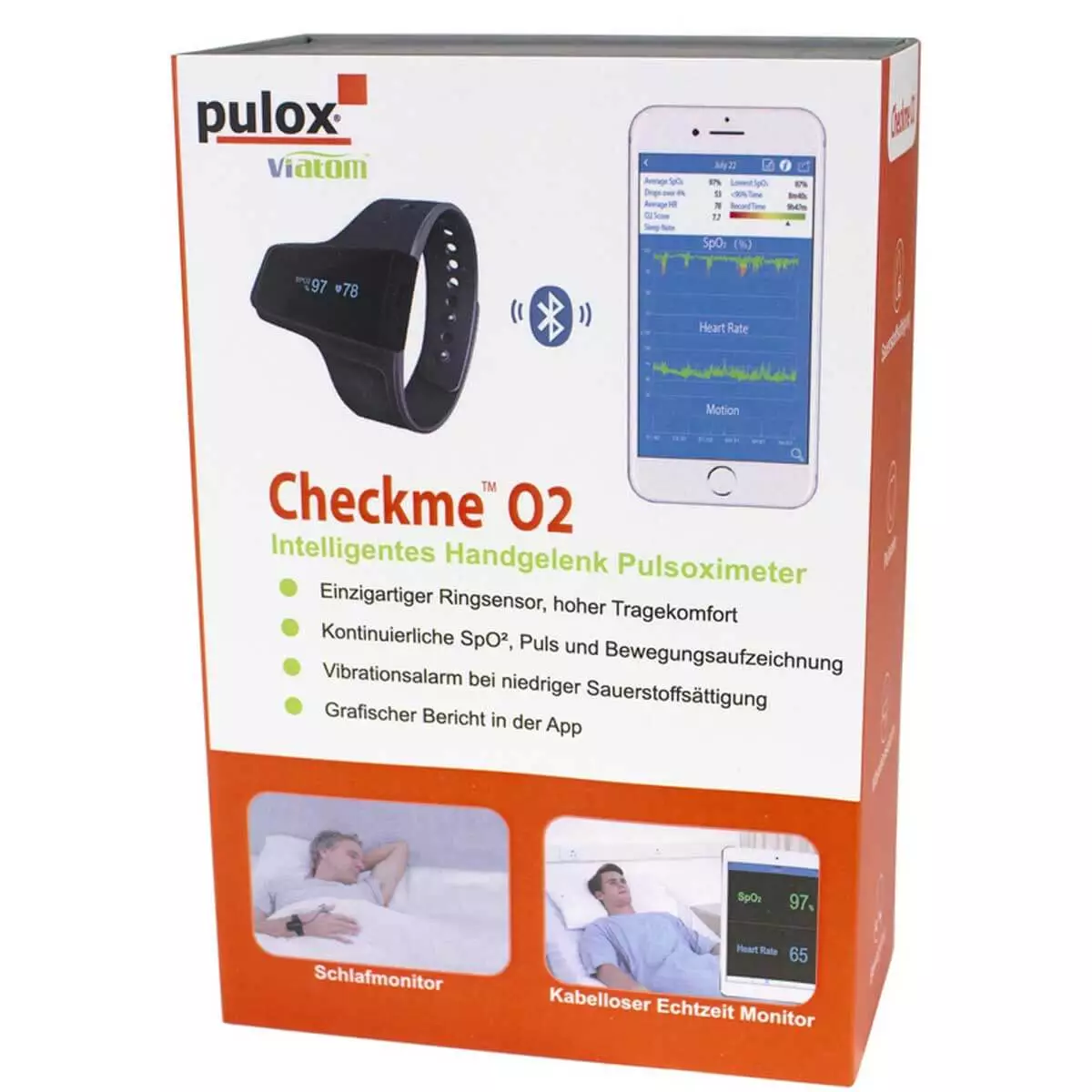 Pulox Checkme O2 smartes Pulsoximeter-Armband by Viatom