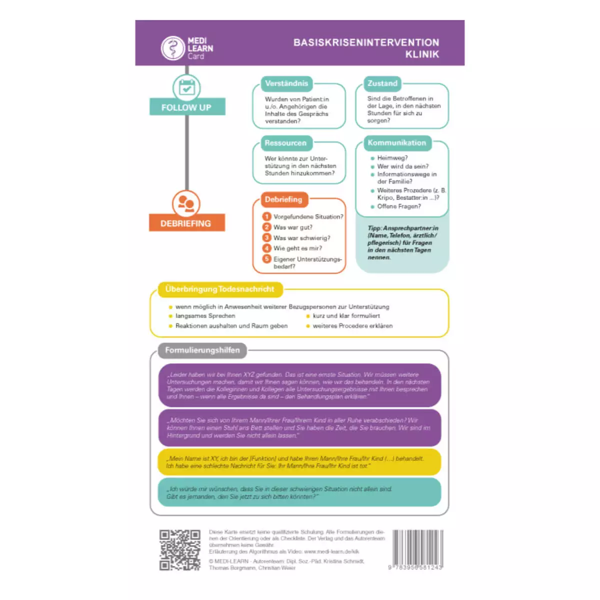 MEDI-LEARN Basiskrisenintervention Klinik Taschenkarte