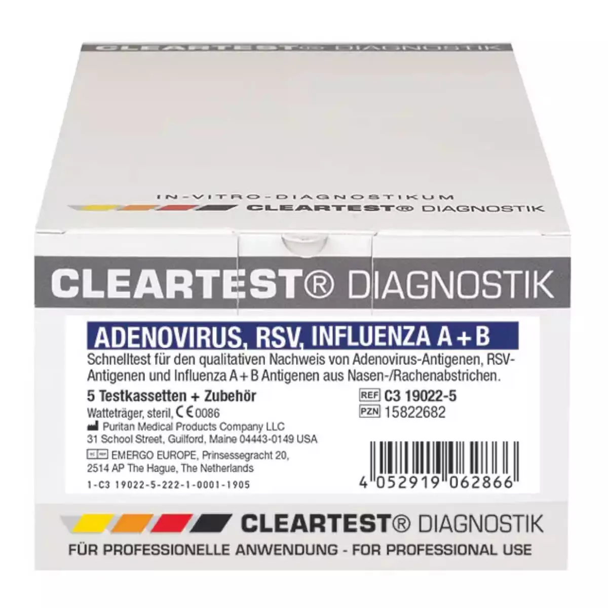 servoprax Cleartest Adenovirus / RSV / Influenza A + B Kombitest