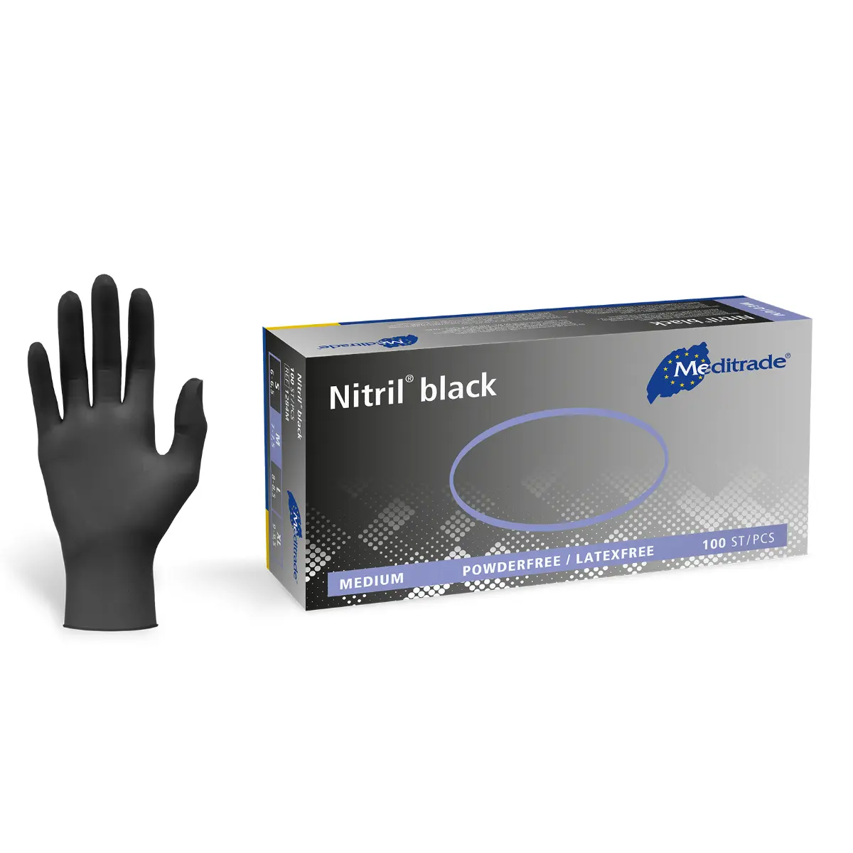 Meditrade Nitril Black Handschuhe