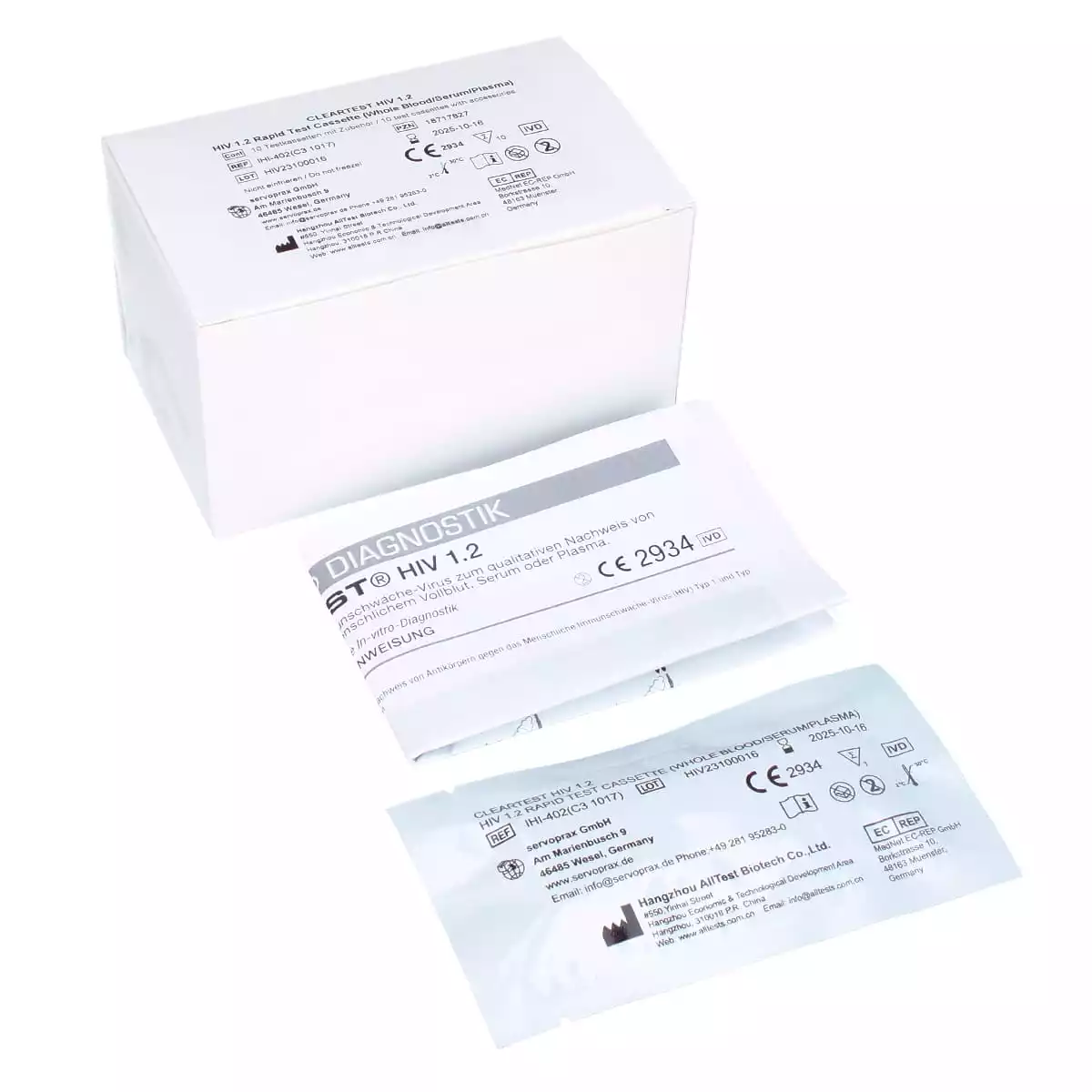 servoprax Cleartest HIV 1.2 Kassettenschnelltest
