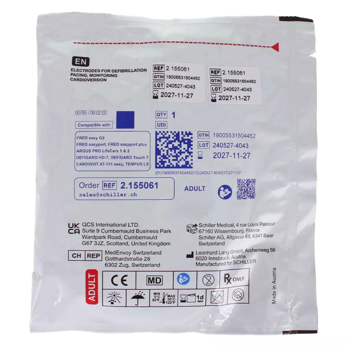 SCHILLER Elektroden für FRED easyport, easyport plus & PA-1 Defibrillator