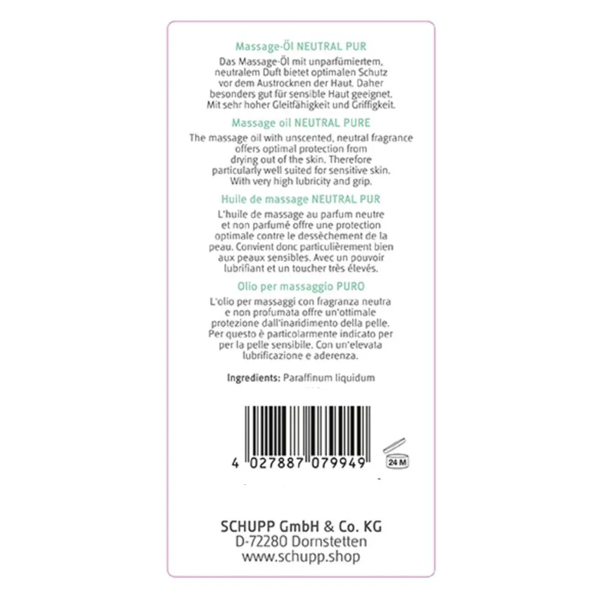 SCHUPP Massageöl Neutral Pur SCHUPP Massageöl Neutral Pur