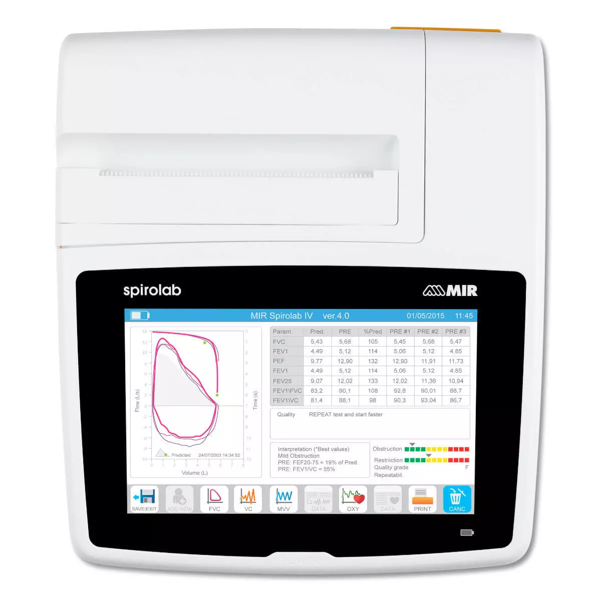 MIR Spirolab Touchscreen Tisch-Spirometer