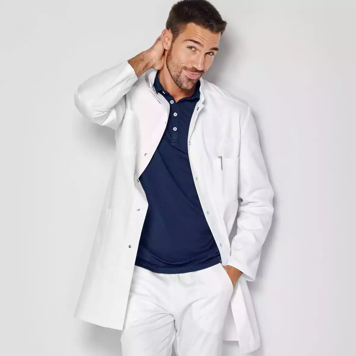 7days Herren-Arztkittel/-Labormantel weiß