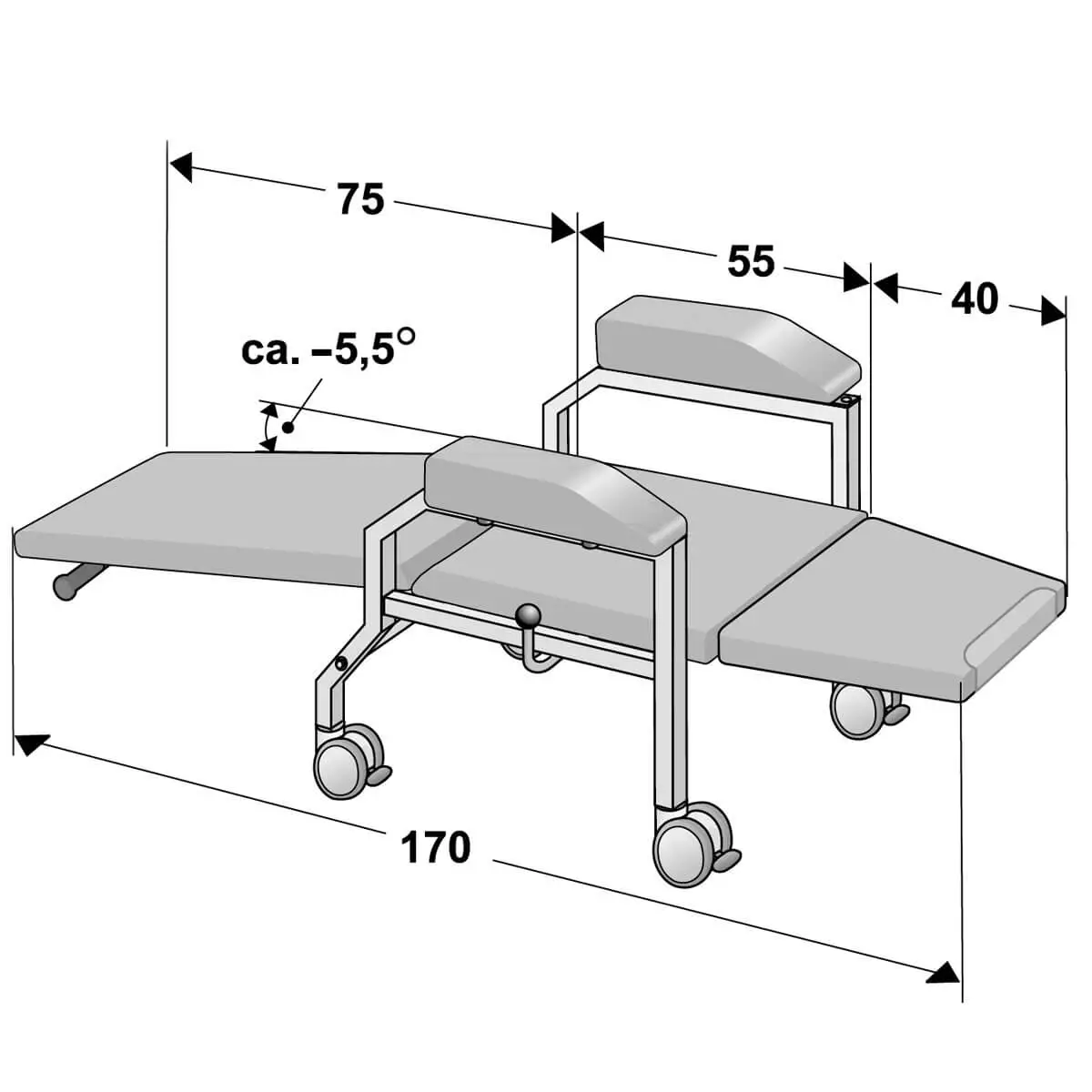 SIMPEX Haemo-Flexa Cuneo Mobil Blutentnahmestuhl