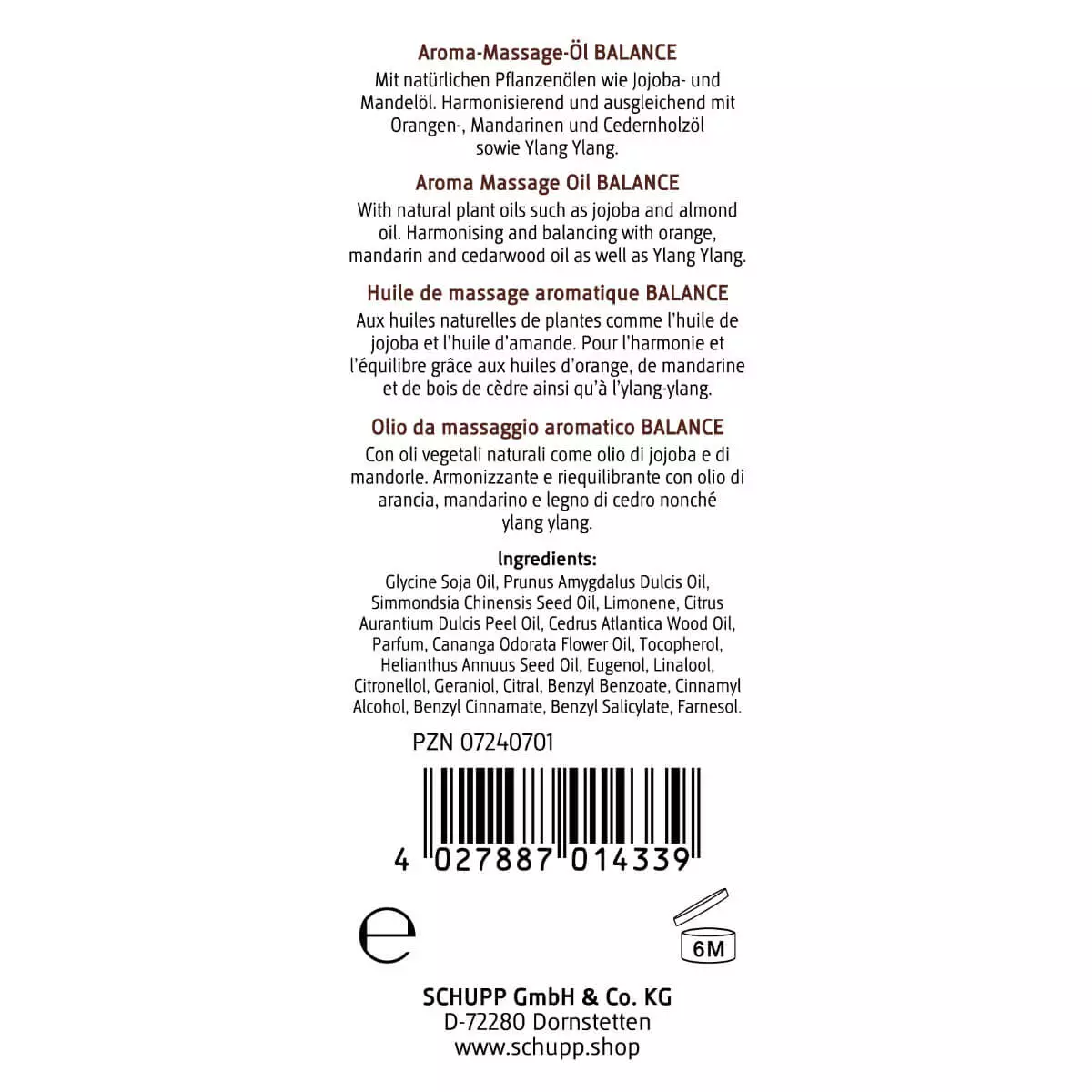 SCHUPP Aroma-Massageöl