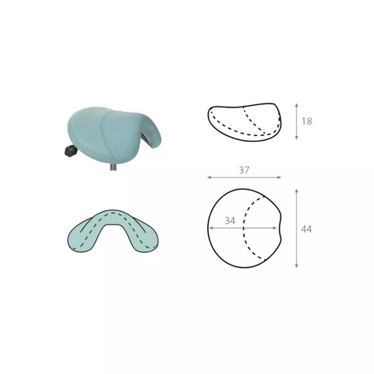 Ecopostural Rollhocker mit Sattelsitz