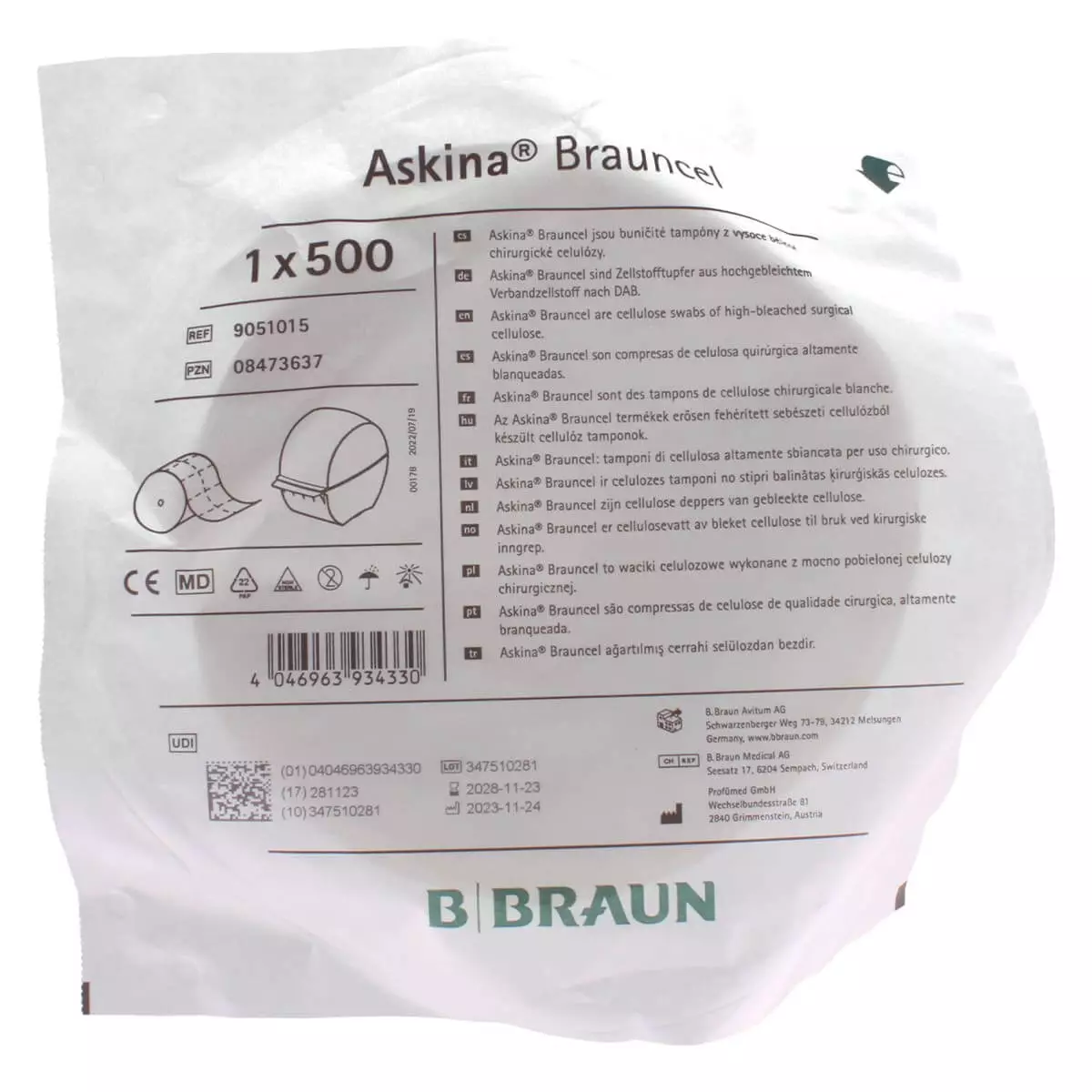 B. Braun Askina Brauncel Zellstofftupfer