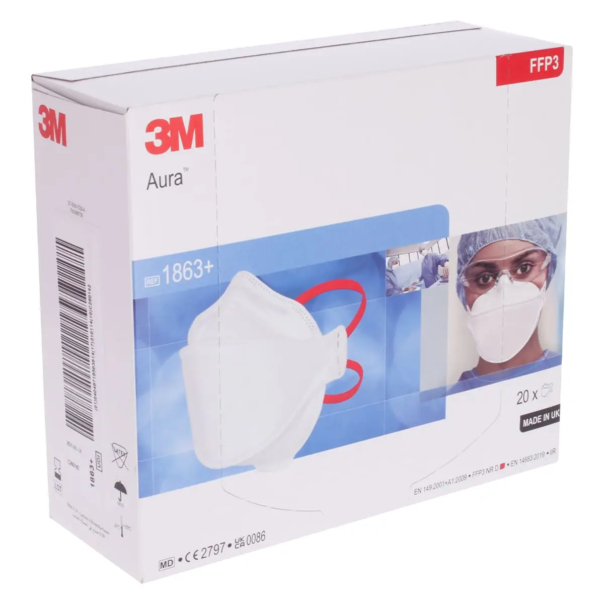 3M Atemschutzmaske Aura FFP3 1863+ 3M Atemschutzmaske Aura FFP3 1863+