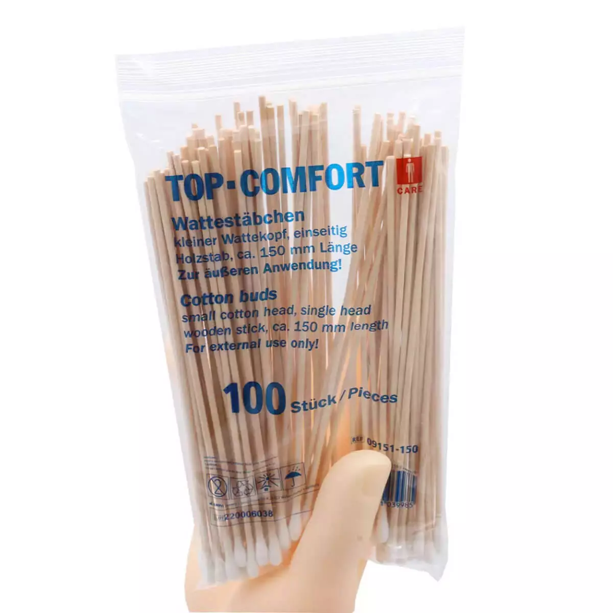 AMPri Top-Comfort Holzstab Wattestäbchen