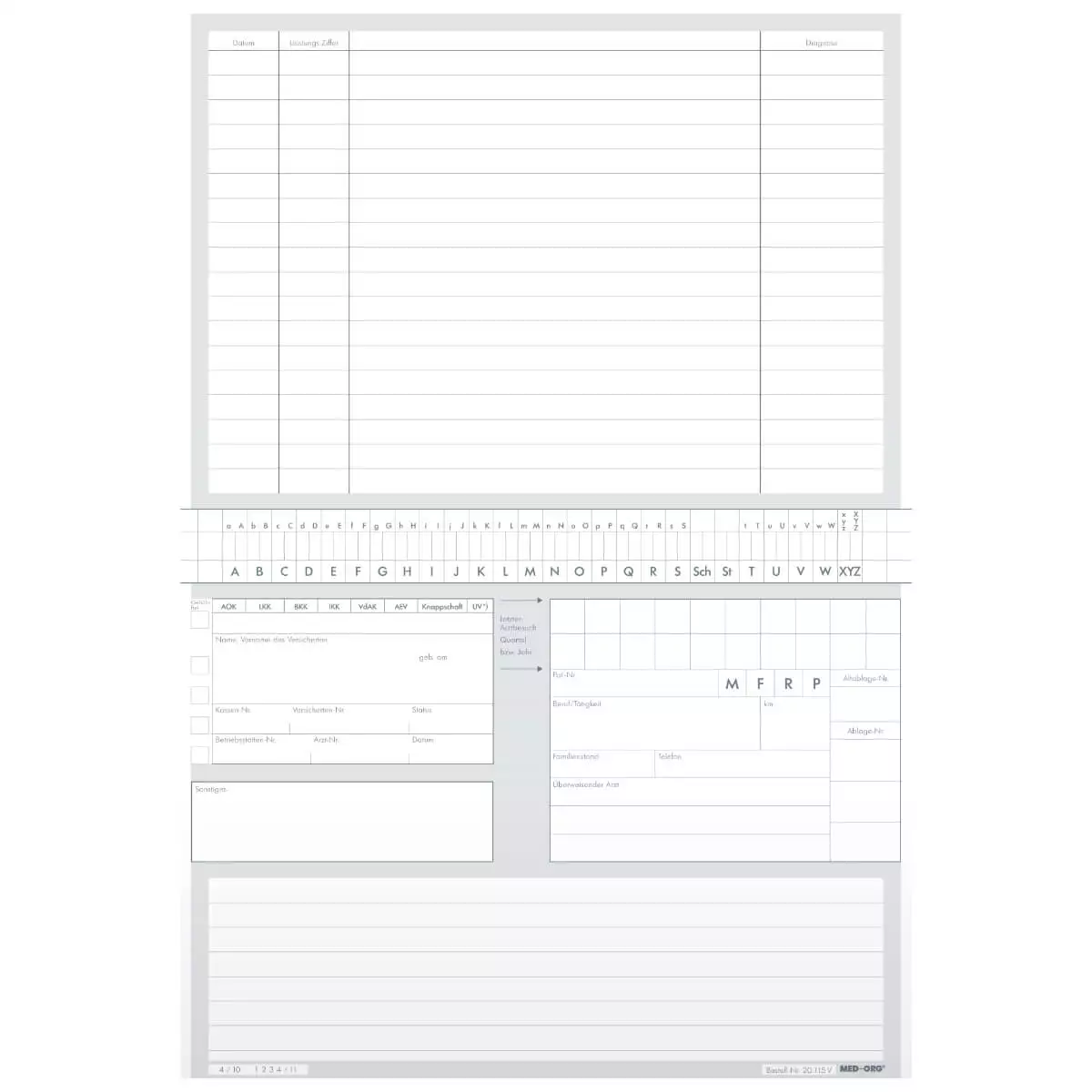 MED+ORG Alphasafe Karteikarten