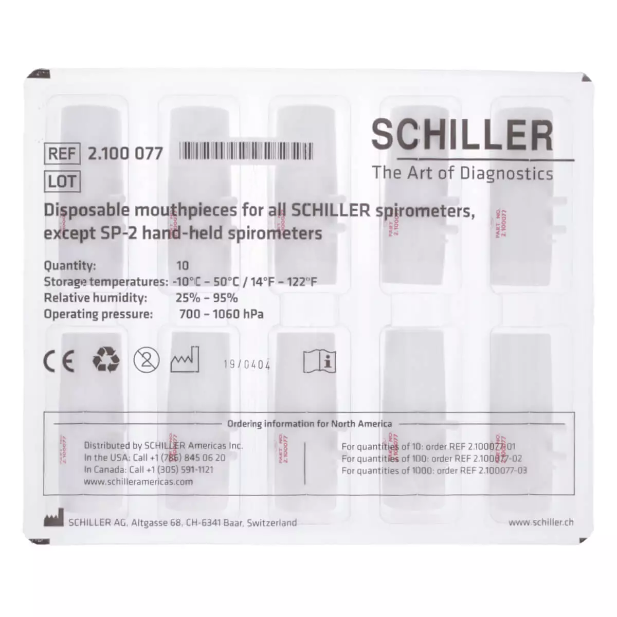 SCHILLER Mundstücke für SCHILLER-Spirometer