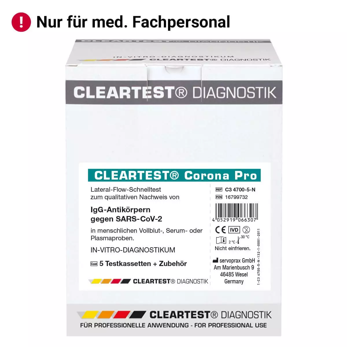 servoprax Cleartest Corona Pro IgG-Schnelltest servoprax Cleartest Corona Pro IgG-Schnelltest
